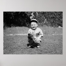 Little Boy que juega al béisbol, los años 20 Posters