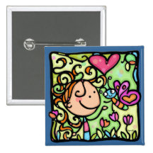 LittleGirlie resuelve una mariposa. Perno cuadrado Pins