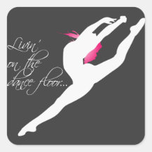 Livin en el bailarín de Dance Floor Pegatina Cuadradas Personalizada