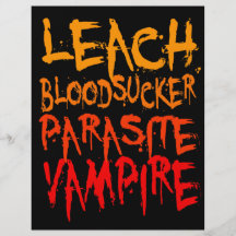 Lixiviación, Bloodsucker, parásito, vampiro Tarjeton