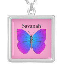 Ll personalizado del collar de la mariposa