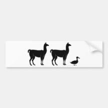 Llama, llama, pato etiqueta de parachoque