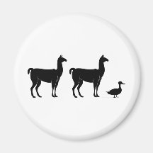 Llama, llama, pato imanes para frigoríficos