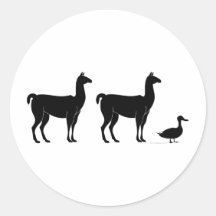 Llama, llama, pato pegatina
