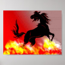 Llamas de la huida del caballo salvaje impresiones
