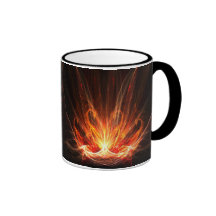 Llamas de la pasión taza de café
