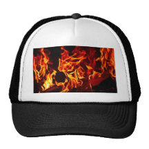 Llamas del fuego gorras de camionero