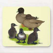 Llame el pato familia de color caqui alfombrillas de ratones