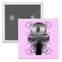 "Llave de la vida (Ankh)" en botón del cromo Pins