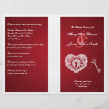Llave elegante del programa del boda a mi rojo del flyer a todo color