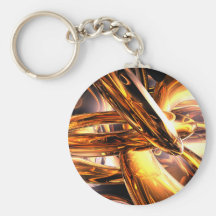 Llavero abstracto de los anillos de oro
