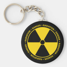 Llavero amarillo del símbolo de la radiación