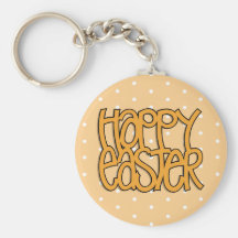 Llavero anaranjado feliz del punto de Pascua