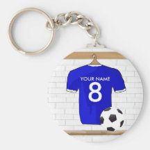 Llavero (azul) adaptable del jersey de fútbol