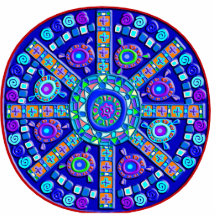 Llavero azul adornado de la mandala escultura fotografica