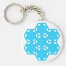 Llavero azul de la estrella del hexágono
