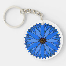 Llavero azul de la flor