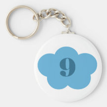 Llavero azul de la nube 9