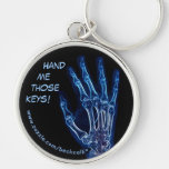 Llavero azul de la radiografía de la mano