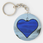 Llavero azul del corazón del amor