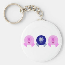 Llavero azul rosado de los bebés de Pom Pom