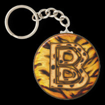 Llavero B del monograma de Tigerskin llaveros