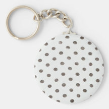 Llavero blanco de Polkadots