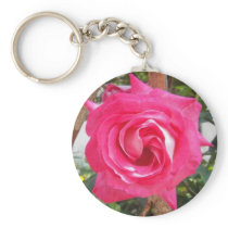 Llavero color de rosa rosado grande llaveros