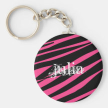 Llavero conocido rosado y negro de la cebra del KR