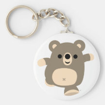 Llavero corriente lindo del oso del dibujo animado