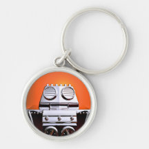 Llavero cosechado retro del robot 04 del juguete
