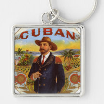 LLAVERO CUBANO DEL DISEÑO DE LA CAJA DE CIGARROS