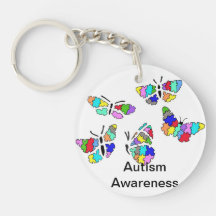 Llavero de 5 del autismo mariposas de la concienci