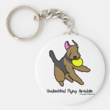 Llavero de Airedale Terrier del perro del disco