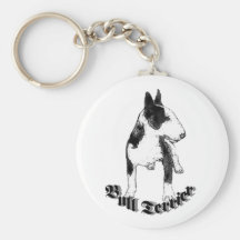 Llavero de bull terrier