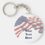 Llavero de encargo de la bandera americana del tex