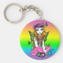 Llavero de hadas del arte de la mariposa linda "so