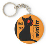llavero de Halloween del gato negro del infierno llaveros