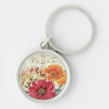 Llavero de la flora de la mariposa del vintage…