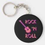 Llavero de la guitarra acústica del rock-and-roll
