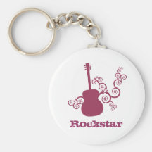 Llavero de la guitarra de Rockstar, fucsia
