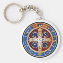 Llavero de la medalla del exorcismo del St. Benedi
