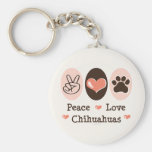 Llavero de las chihuahuas del amor de la paz