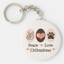 Llavero de las chihuahuas del amor de la paz