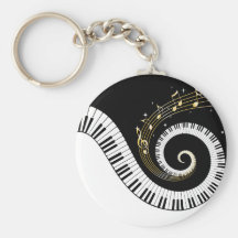 Llavero de las llaves del piano y de las notas de 