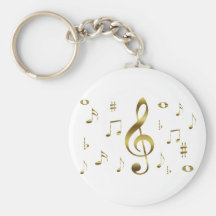 Llavero de las notas musicales del oro