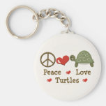 Llavero de las tortugas del amor de la paz