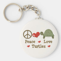 Llavero de las tortugas del amor de la paz