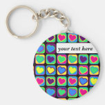 llavero de los corazones del arte pop