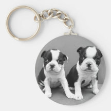 Llavero de los perritos de Boston Terrier
